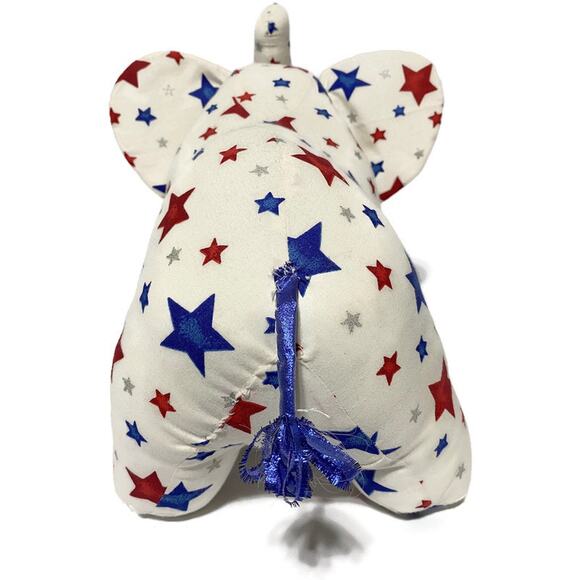 Patriotic Elephant Plush Red White and Blue Stars 16  x 12 - Picture 7 of 7